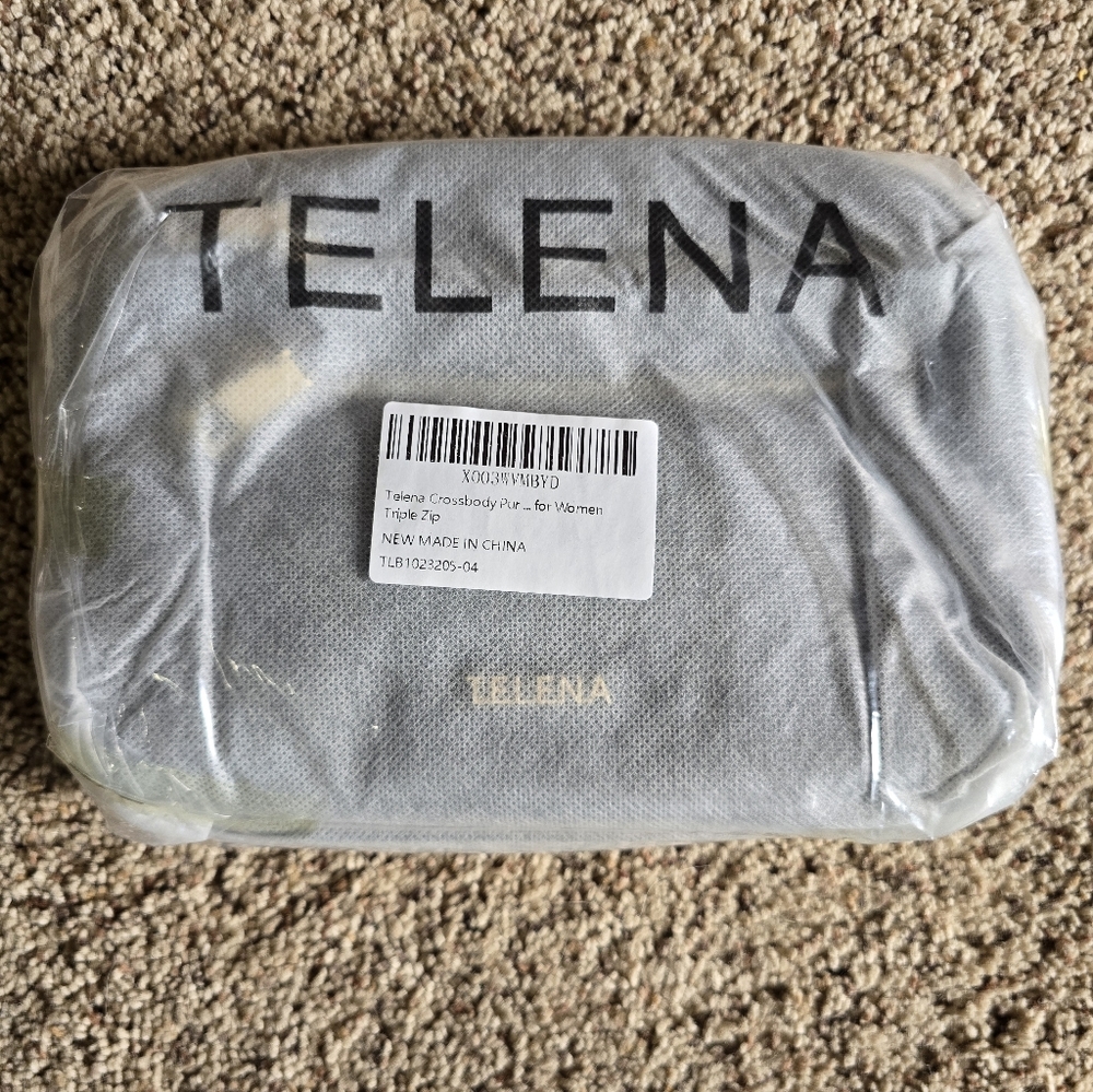 Brand New In Package- Telena Black Crossbody Bag with Patterned Strap - Picture 4 of 5